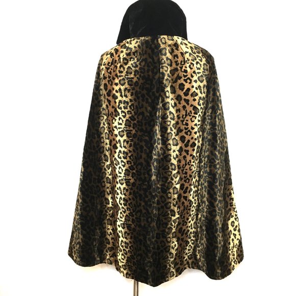 Pimp  Daddy 70’s Leopard Print Velvet Cape Handcrafted - Picture 8 of 13